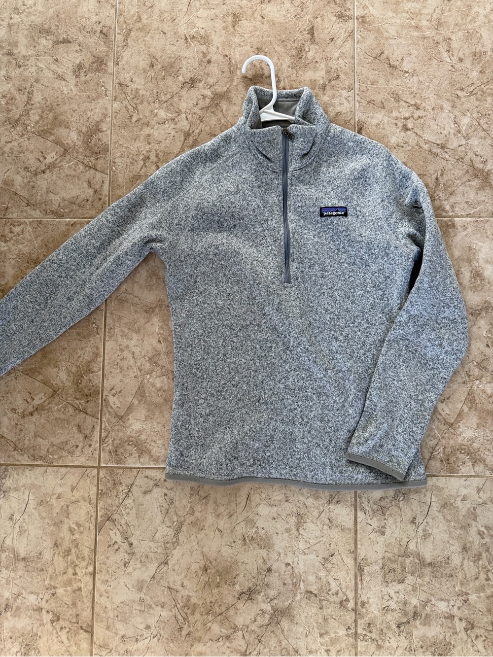 Patagonia Light Gray Heather 1/4 Zip Fleece Pullover